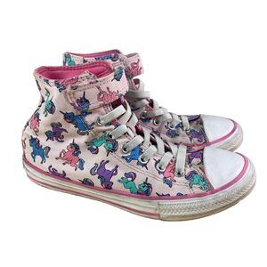 Converse Youth Size 3 Chuck Taylor Pink Unicorn High Top Sneakers A01673F